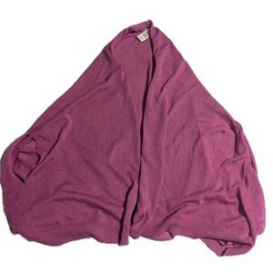 NWT‎ Talbots Linen Blend Ruana Wrap With Arm Holes Hot Barbie Pink Size XS / S